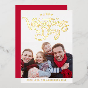 Bold Modern Calligraphy Photo Valentine's Day Gold