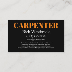 Bold Modern Carpenter Business Cards Design