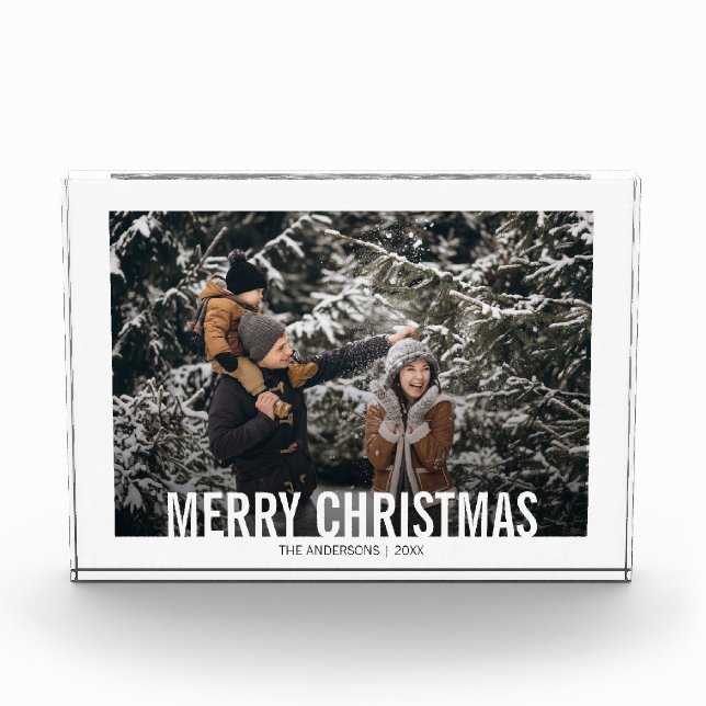 Bold Modern Christmas Holiday Photo Block (Front)