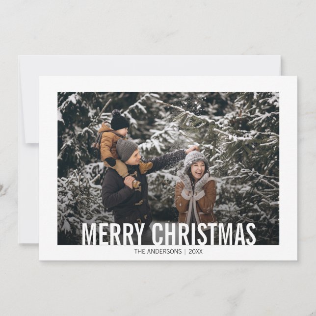 Bold Modern Christmas Holiday Photo Card (Front)