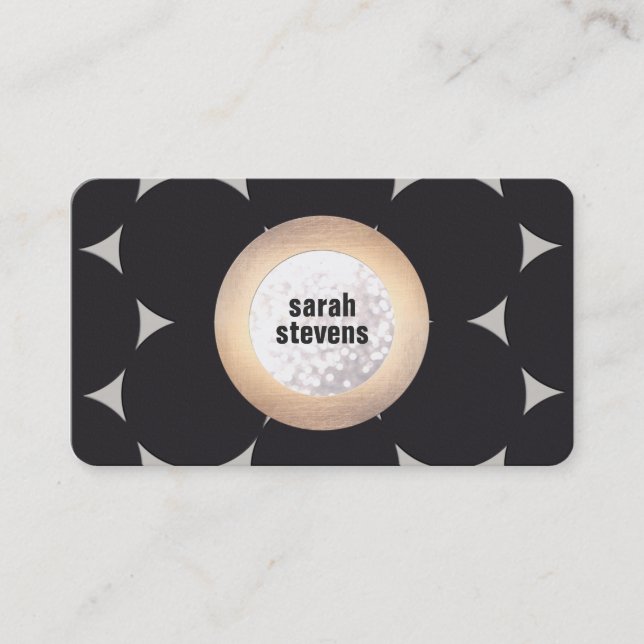 Bold, Modern Circle Pattern Fashion and Beauty Business Card (Front)