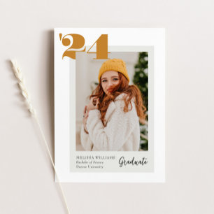 Bold Modern Class of 2024 4 Photos Graduation Invitation