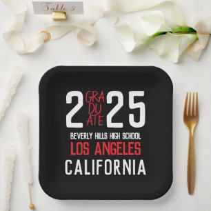 Bold Modern Class of 2025 Graduation Paper Plate