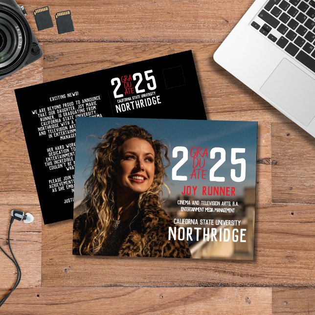 Bold Modern Class of 2025 Photo Graduation Postcard (Creator Uploaded)