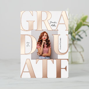 Bold Modern Classic Photo Graduation Invitation