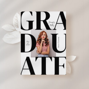 Bold Modern Classic Photo Graduation Invitation