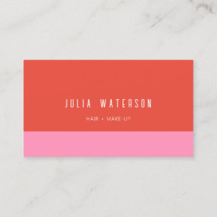 Bold Modern Colour Block - Pink and Red, no logo Business Card