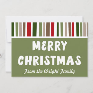 Bold Modern Colourful Merry Christmas, Personalise Holiday Card