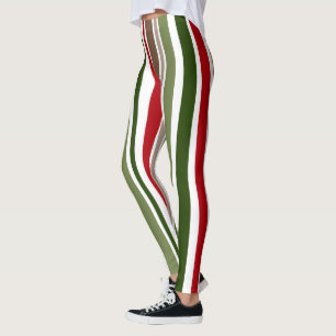 Bold Modern Colourful Uneven Stripes Holiday Style Leggings