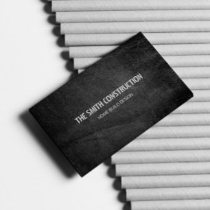 Bold Modern Construction Black Concrete Textured  Business Card