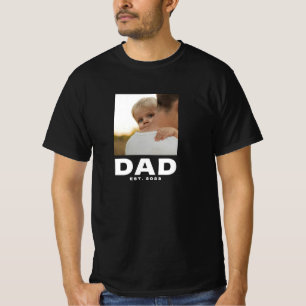 Bold Modern Dad Established Photo T-Shirt