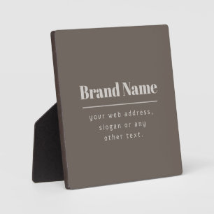 Bold Modern Dark & Light Beige Brand or Business Plaque