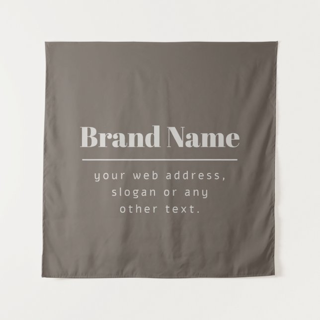 Bold Modern Dark & Light Beige Brand or Business Tapestry (Front)