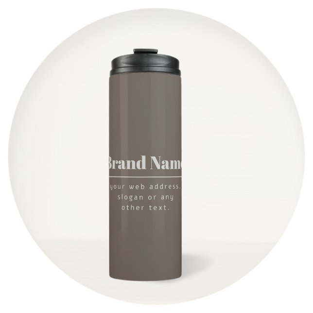 Bold Modern Dark & Light Beige Brand or Business Thermal Tumbler (Creator Uploaded)