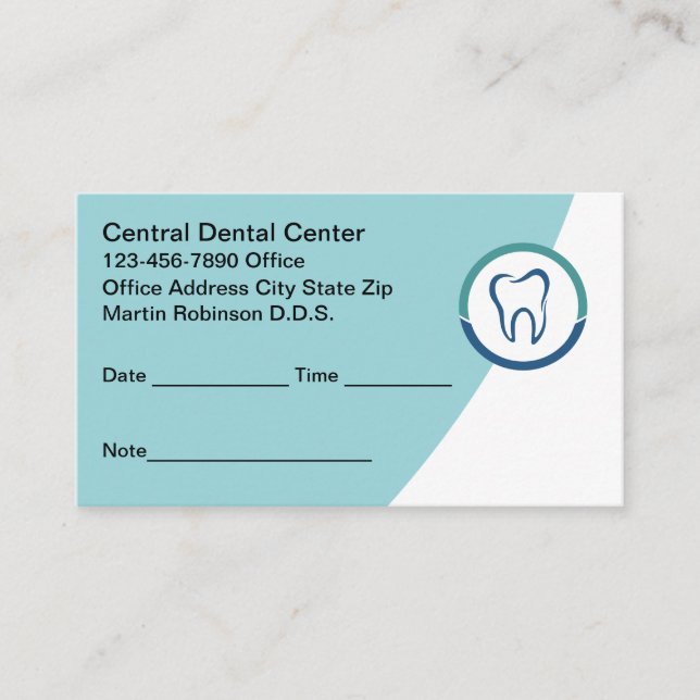 Bold Modern Dentist Office Appointment Cards (Front)