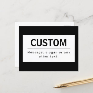 Bold Modern Editable Text   Black & White Postcard