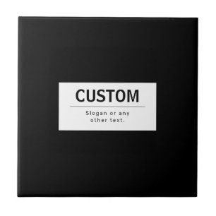 Bold Modern Editable Text Black & White Tile