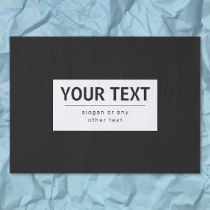 Bold Modern Editable Text Black & White Tissue Paper