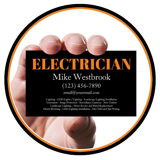 Bold Modern Electrician Services Business Cards (Creator Uploaded)