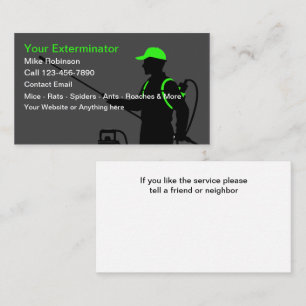 Bold Modern Exterminator Pest Business Cards
