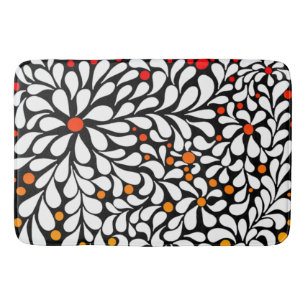 Bold modern flowers with warm ombre bath mat