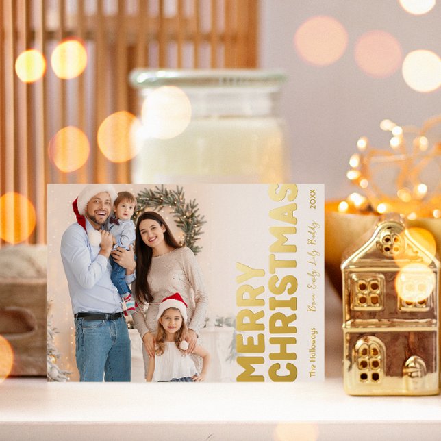 Bold Modern Full Photo Merry Christmas Gold (Creator Uploaded)