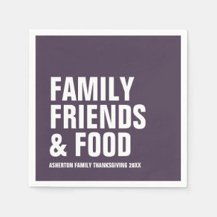 Bold modern fun purple Thanksgiving Napkin