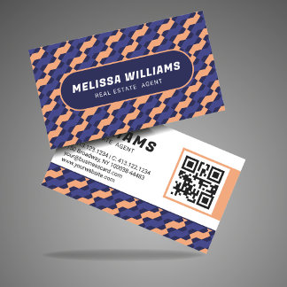 Bold Modern Geometric Interlocking Pattern Business Card