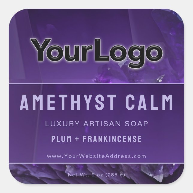 Bold Modern Geometric Purple Artisan Product Label (Front)