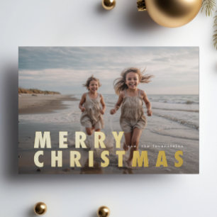 Bold Modern GOLD Merry Christmas Photo