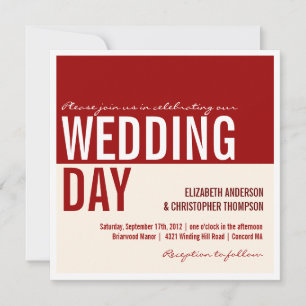 Bold Modern Graphic Block Wedding Invitation