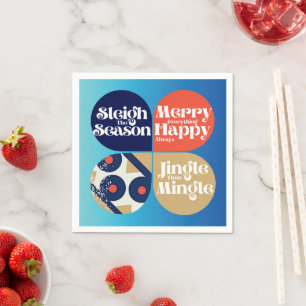 Bold Modern Graphic Holiday Cocktail Napkins
