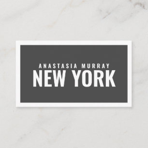Bold Modern Grey White Minimalist Luxury Boutique Business Card
