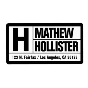 Bold & Modern Large Font b&w Return Address