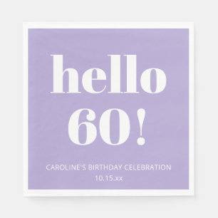 Bold Modern Lavender Purple 60th Birthday Party Napkin