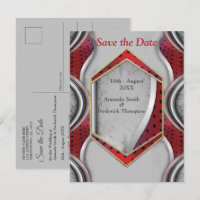 Bold Modern Metallic 3D Red Grey Texture Look