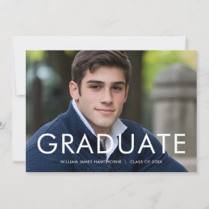 Bold Modern Minimal Photo Graduation Announcement