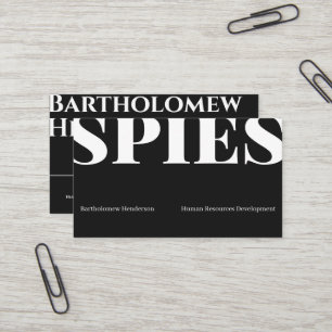 Bold Modern Minimalist Black and White Custom Busi Business Card