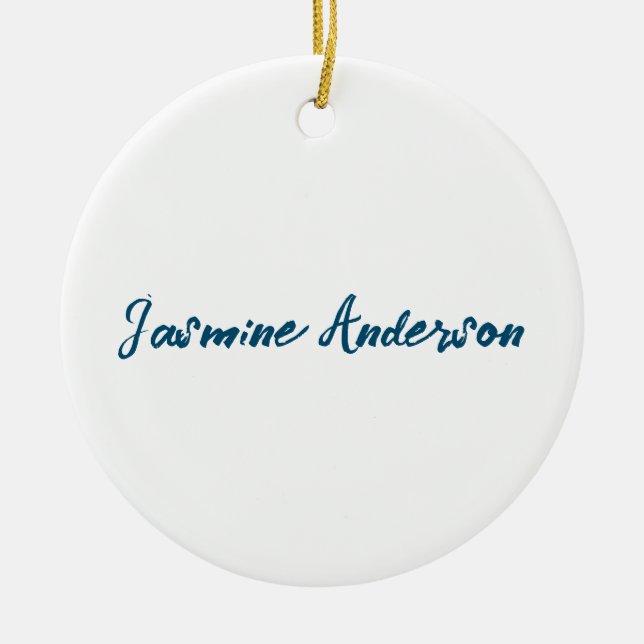 Bold Modern Minimalist Ocean Blue Colour Ceramic Tree Decoration (Front)