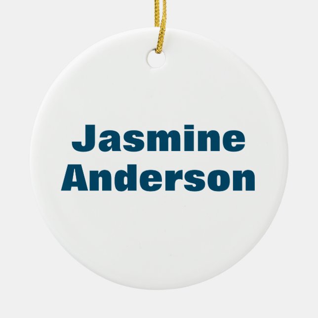 Bold Modern Minimalist Ocean Blue Colour Ceramic Tree Decoration (Front)