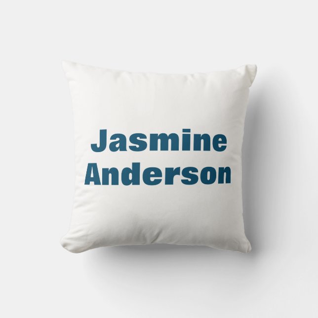 Bold Modern Minimalist Ocean Blue Colour Cushion (Front)