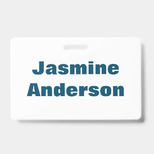 Bold Modern Minimalist Ocean Blue Colour ID Badge