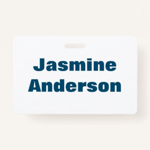 Bold Modern Minimalist Ocean Blue Colour ID Badge