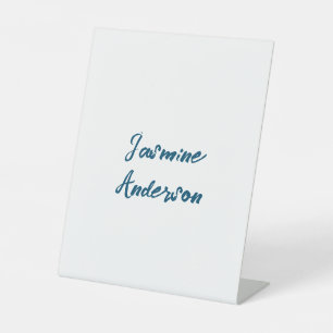 Bold Modern Minimalist Ocean Blue Colour Pedestal Sign