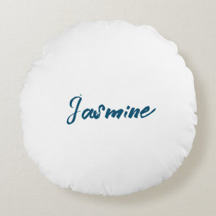 Bold Modern Minimalist Ocean Blue Colour Round Cushion