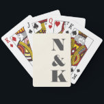 Bold Modern Monogram Initials Black Cream Wedding Playing Cards<br><div class="desc">Minimalist Modern Monogram Black and Cream Wedding Playing Cards</div>