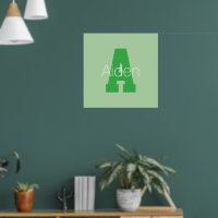 Bold Modern Monogram | Pale & Kelly Green