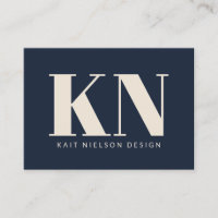 Bold Modern Monogram Professional Navy Blue