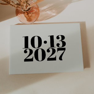 Bold Modern Off White Wedding Guest Book