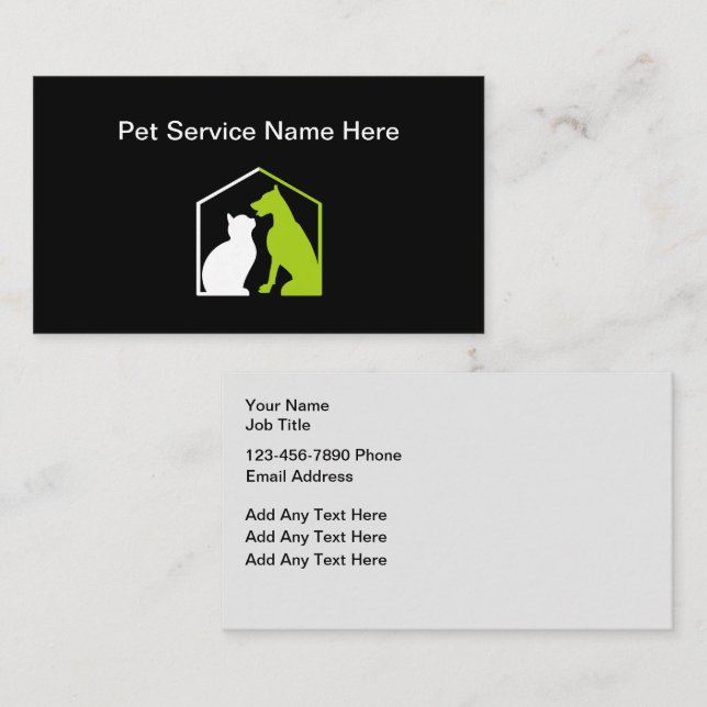 Bold Modern Pet Service Business Cards (Front/Back)